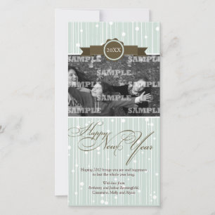 Feste gepunktete Streifen Weihnachtsfotokarte Feiertagskarte