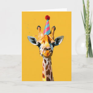 Feste Giraffe Party Grußkarte Karte
