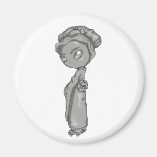 Feste graue Geisha Magnet