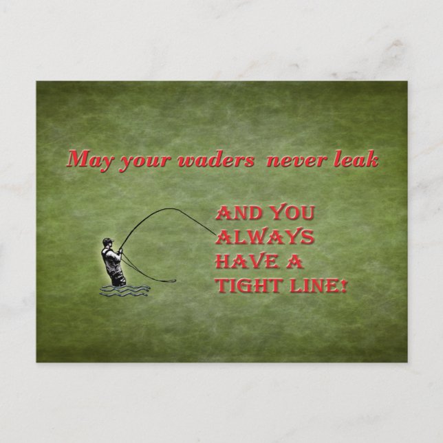 Feste Linie | Stelzvögel | Fliegenfischen Feiertagspostkarte (Vorderseite)