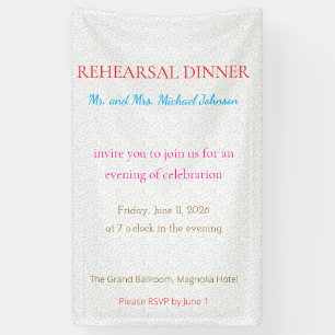 Feste Minimal-Hochzeitseinladung in Tiefblau Banner
