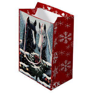 Feste Pferde Frohe Weihnachten Mittlere Geschenktüte