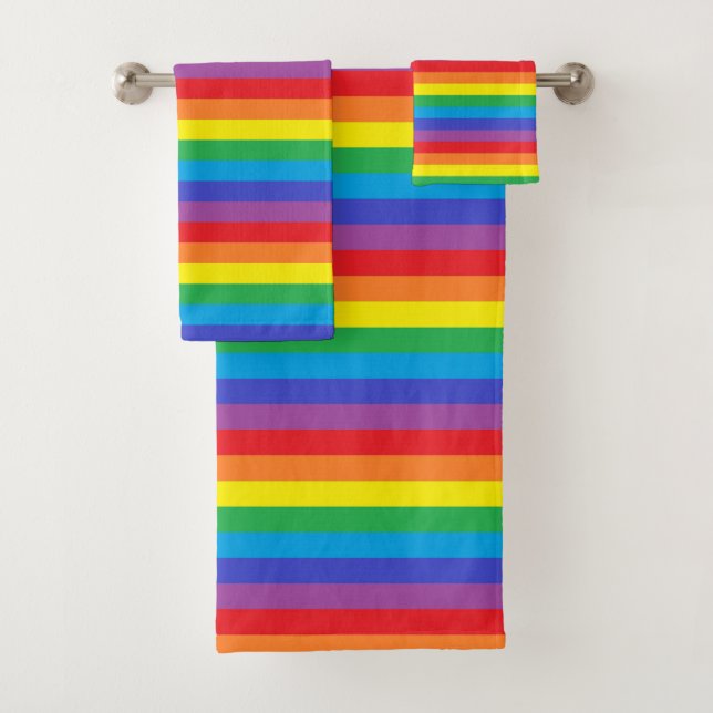 Feste Regenbogen-Streifen Badhandtuch Set (Insitu)