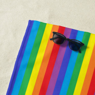 Feste Regenbogen-Streifen Strandtuch