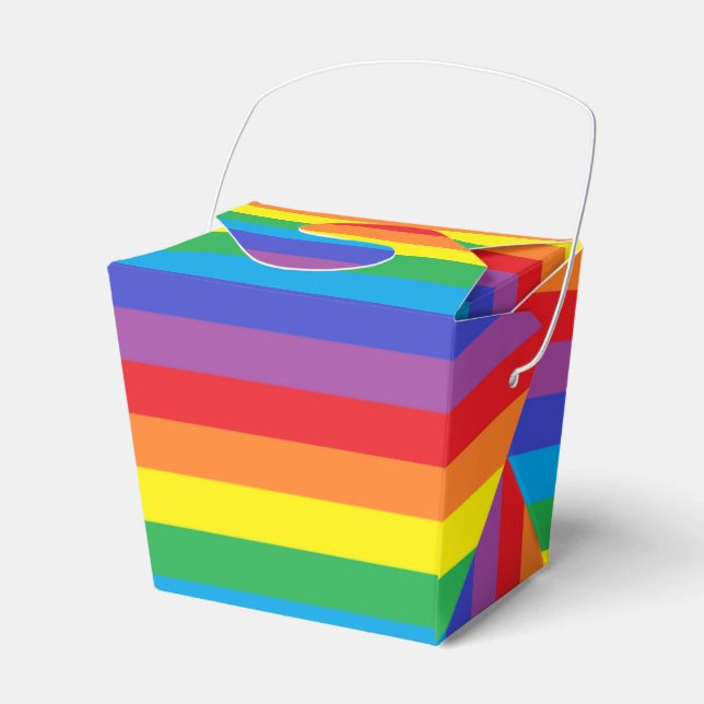 Feste Regenbogenstreifen Geschenkschachtel (Vorderseite)