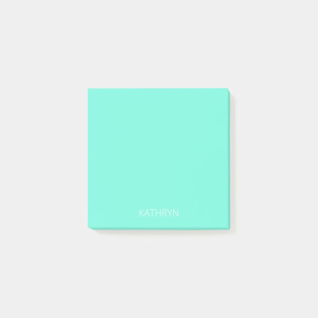 feste reiche königliche Minzgrün Post-it Klebezettel (Vorderseite)