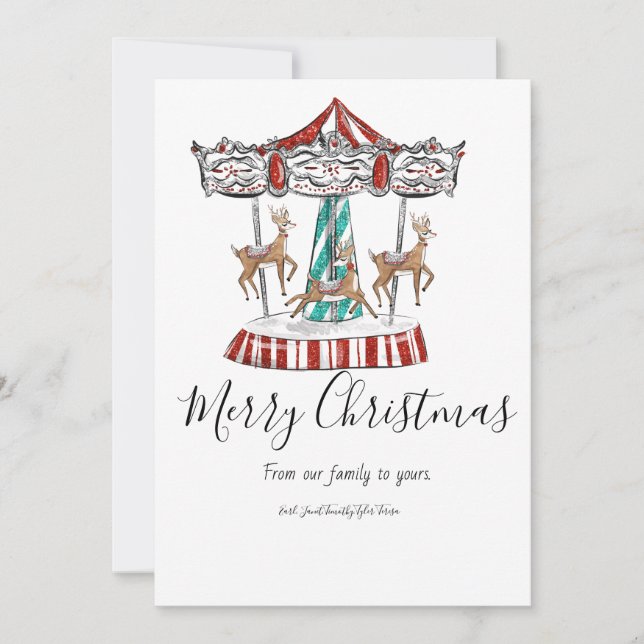 Feste Rentier-Urlaubskarte Einladung (Vorderseite)