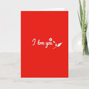 Feste rote Ich liebe dich-Blumenkarte Karte