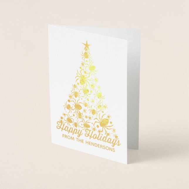 Feste Spinne Holiday Tree Folienkarte (Vorderseite)