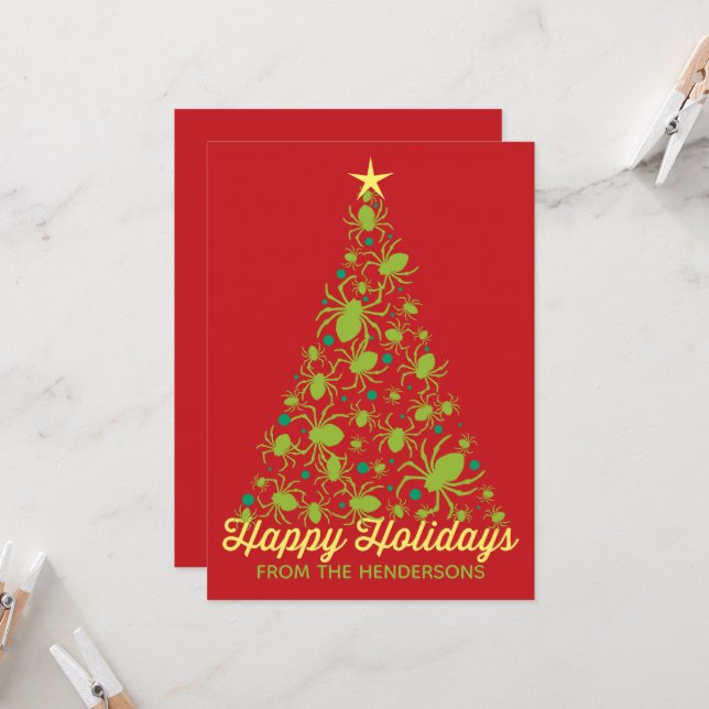 Feste Spinne Holiday Tree Karte (Vorderseite/Rückseite Beispiel)
