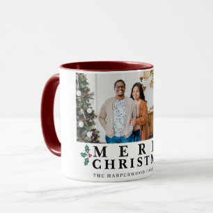 Feste typografische Weihnachtsgrüße 3 Foto Tasse