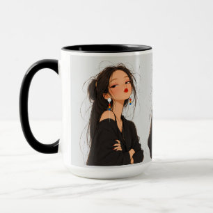 Feste & Unbeeindruckte Ästhetik-Trio Mädchen Kaffe Tasse