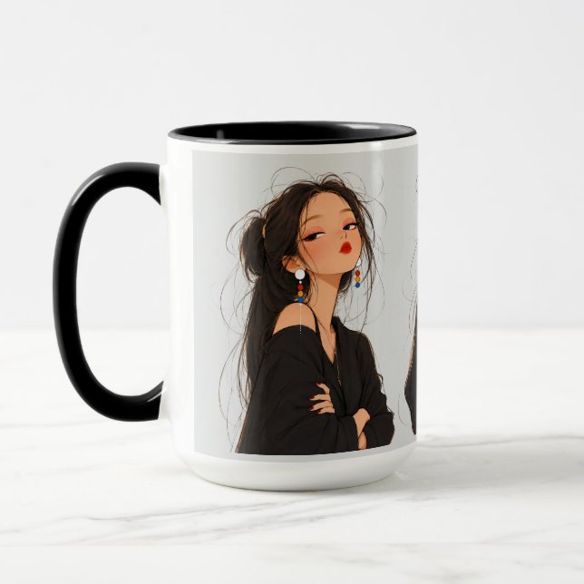 Feste & Unbeeindruckte Ästhetik-Trio Mädchen Kaffe Tasse (Links)