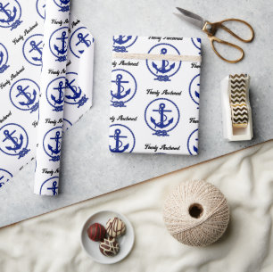 Feste verankerte Nautical Anchor Coastal Artwork Geschenkpapier