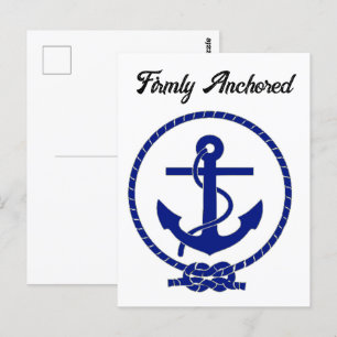 Feste verankerte Nautical Anchor Coastal Artwork Postkarte