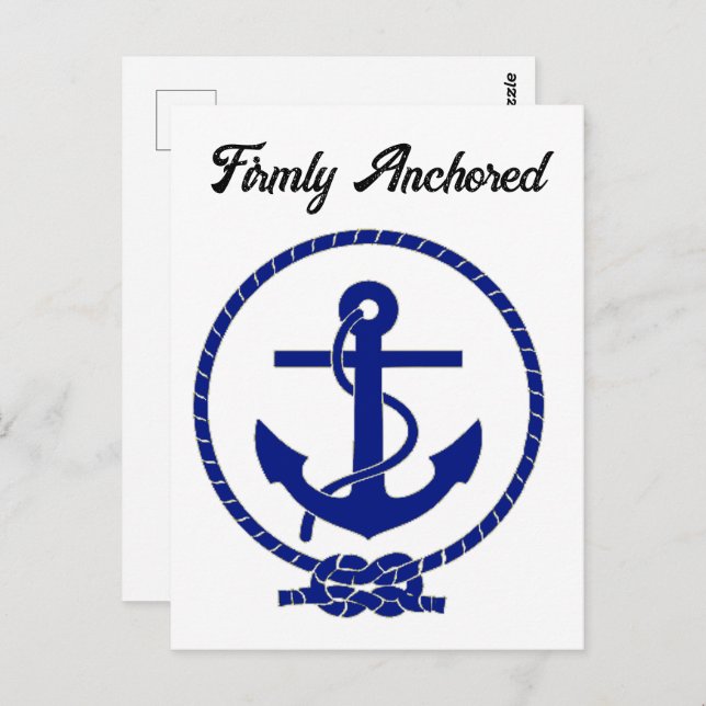 Feste verankerte Nautical Anchor Coastal Artwork Postkarte (Vorne/Hinten)