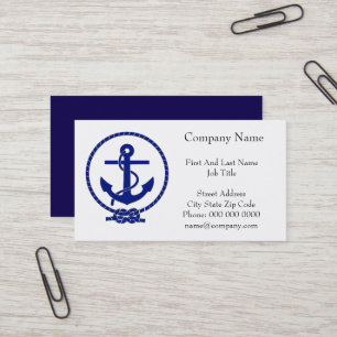 Feste verankerte Nautical Anchor Coastal Artwork Visitenkarte