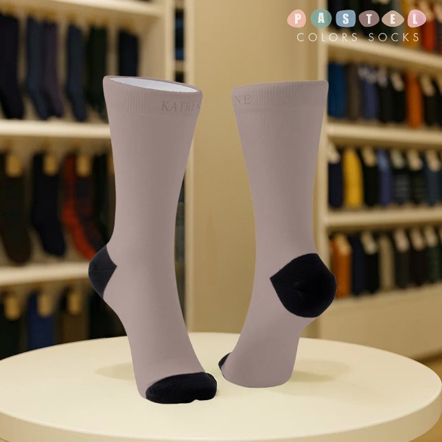 Feste weiche Lichtpaste pinklich violette braune F Socken (Solid Soft Light Paste Pinkish Purple Brown Color Socks
)