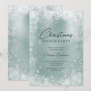 Festeis blauer weißer Schnee elegante Weihnachten Einladung