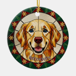 Fester Glaseffekt DOG's Name Weihnachten Keramik Ornament