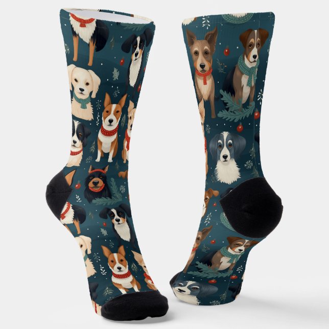 Fester Hund bricht Weihnachtssocken Socken (Gewinkelt)