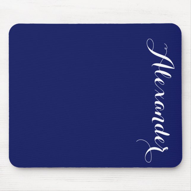 Fester Marine-Blau-Hintergrund, Namensmonogramm Mousepad (Vorne)