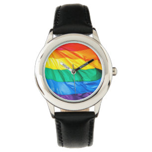 Fester Stolz - Gay Pride-Flaggen-Nahaufnahme Armbanduhr