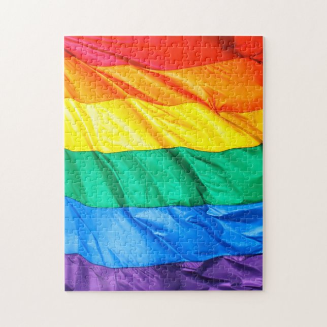 Fester Stolz - Gay Pride-Flaggen-Nahaufnahme Puzzle (Vertikal)