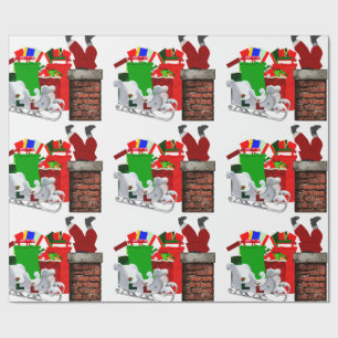 Fester Weihnachtsmann Weißes Geschenkpapier