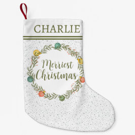 Festes Cypress-Muster mit Monogramm-Urlaub Kleiner Weihnachtsstrumpf