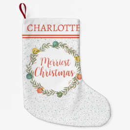 Festes Cypress-Muster mit Monogramm-Urlaub Kleiner Weihnachtsstrumpf