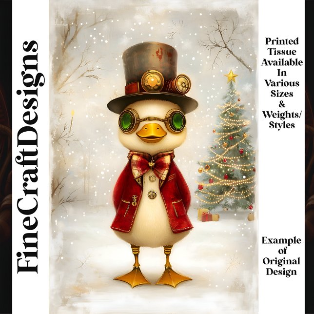Festes Duckling mit Weihnachtsbaum L3 Decoupage Seidenpapier (Von Creator hochgeladen)