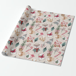 Festes Furry Friends Holiday Wrapping Paper Geschenkpapier