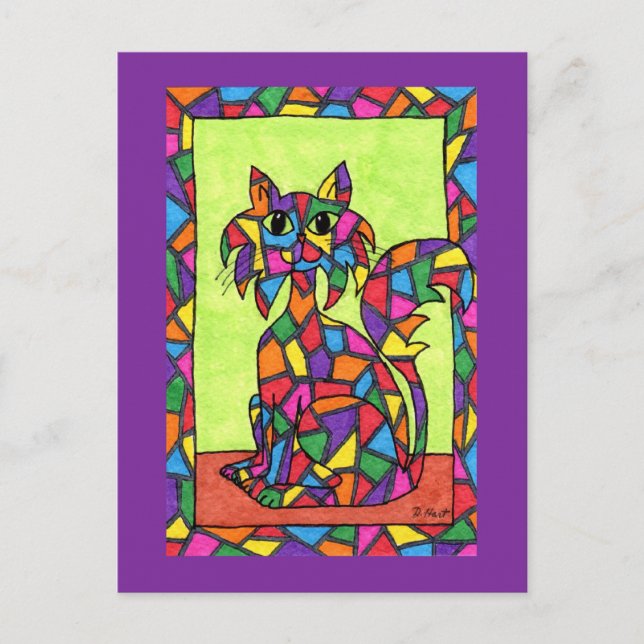 Festes Glas Kitty Postkarte (Vorderseite)