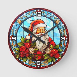 Festes Glas Weihnachtsschmuck-67672 Runde Wanduhr