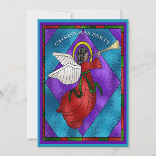 Festes Glasfenster Engel Weihnachtsfest Party Einladung