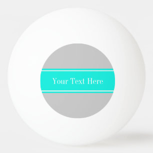 Festes graues, helles Aqua-Band-Namen-Monogramm Tischtennisball