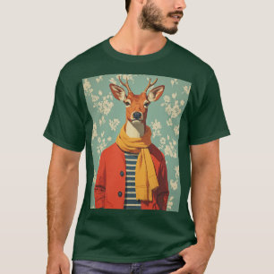 Festes Hirsch im Winterstil T-Shirt