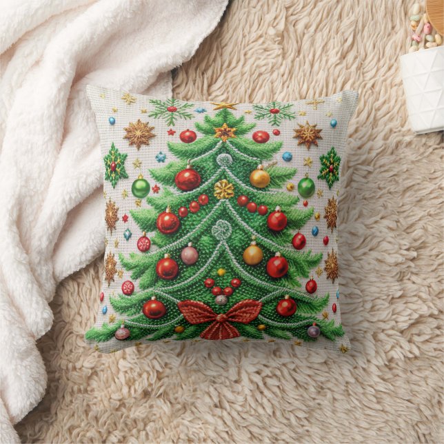Festes Holiday Throw Kissen Stickerei Design (Decke)