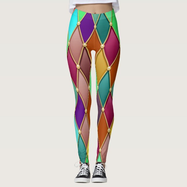 Festes Muster 1 Pop Mode Leggings (Vorderseite)