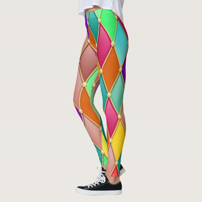 Festes Muster 3 Pop Mode Leggings (Links)