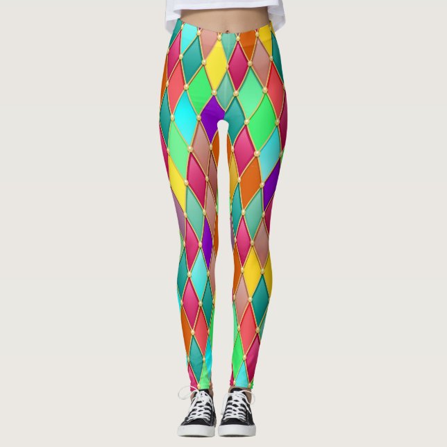 Festes Muster 4 Pop Mode Leggings (Vorderseite)