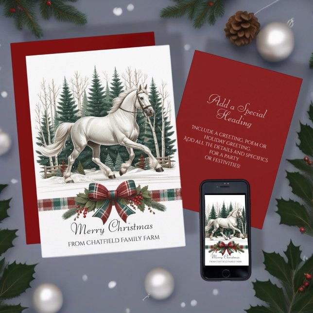 Festes Pferd Weihnachten Einladung (Enjoy this Festive Christmas design! Personalize with your favorite holiday event or greeting. )