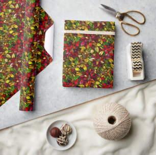 Festes Polsterglas-Poinsettia-Muster Geschenkpapier