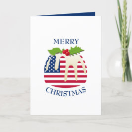 Festes Pudding mit | AMERIKANISCHE FLAG | Weihnach Feiertagskarte