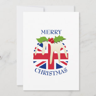 Festes Pudding mit   UNION JACK   Christmas Feiertagskarte