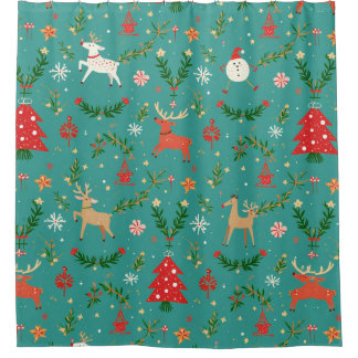 Festes Reindeer Wonderland Duschvorhang