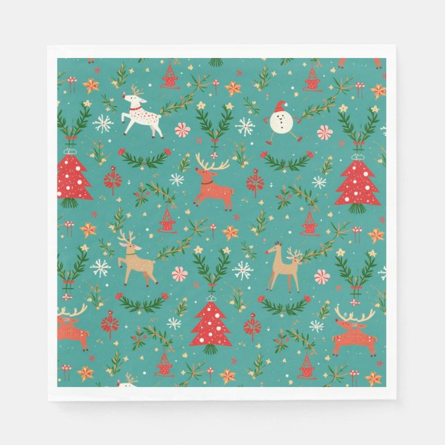 Festes Reindeer Wonderland Serviette (Vorderseite)