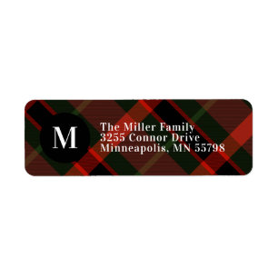 Festes Tartan Monogram Weihnachten