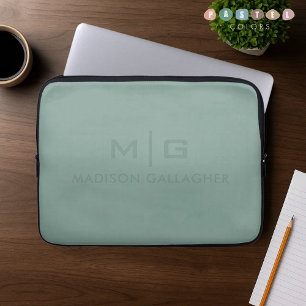 Festes weiches Licht Pastell Teal Salbei Moos Grün Laptopschutzhülle